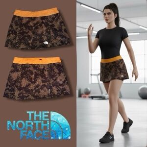 The North Face Skort Brown Orange Print Women’s Size M Athletic Activewear EUC